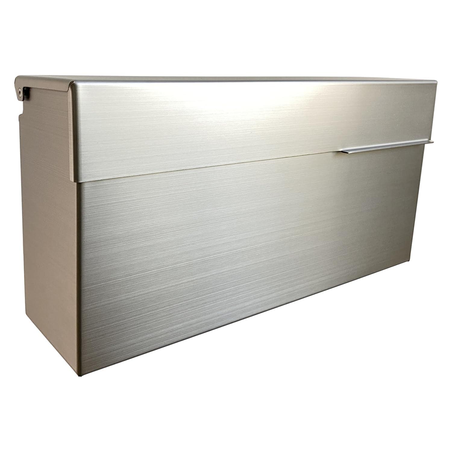 Modern Design Brushed Stainless Steel Mailbox for Walls, Wall Mounted Mailbox with Rainproof Design