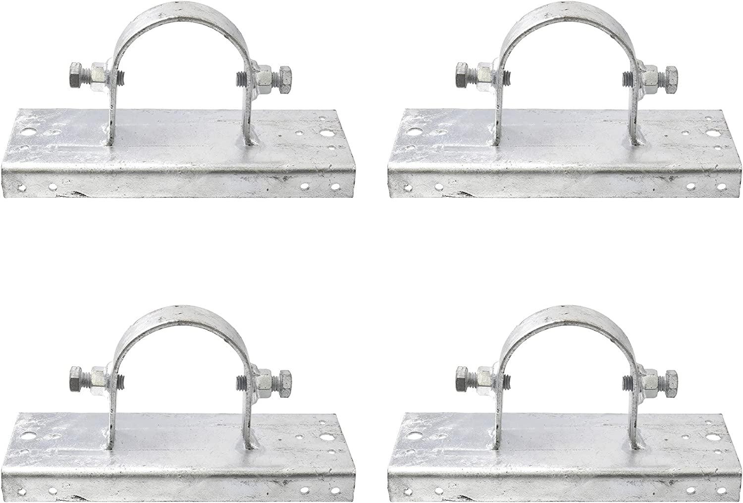 Galvanized Steel Wood to Metal Fence Post Adapter Brackets, Pack of 4
