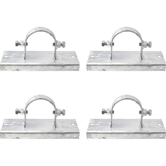 Galvanized Steel Wood to Metal Fence Post Adapter Brackets, Pack of 4