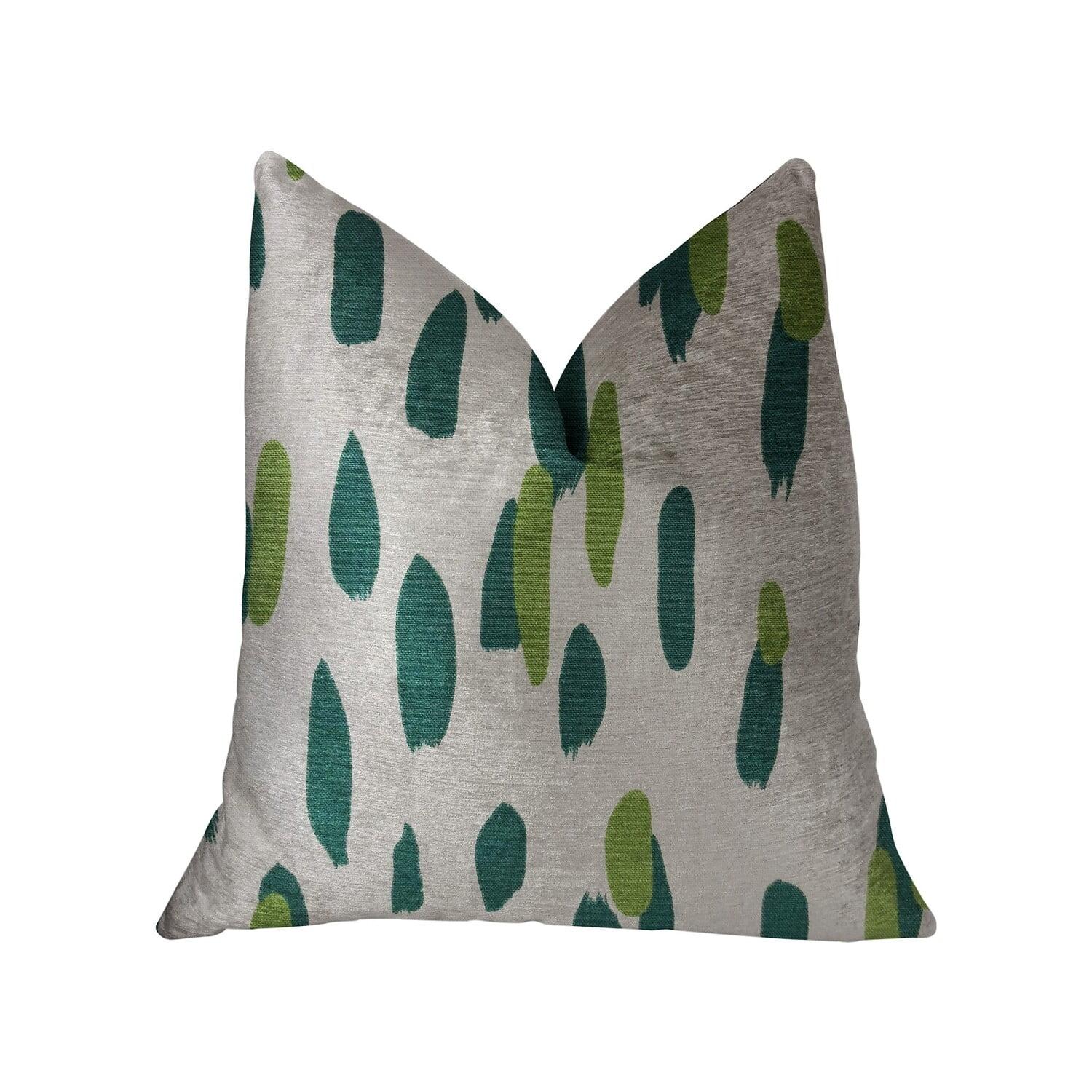 Plutus Bosky Willow Green and Beige Luxury Throw Pillow
