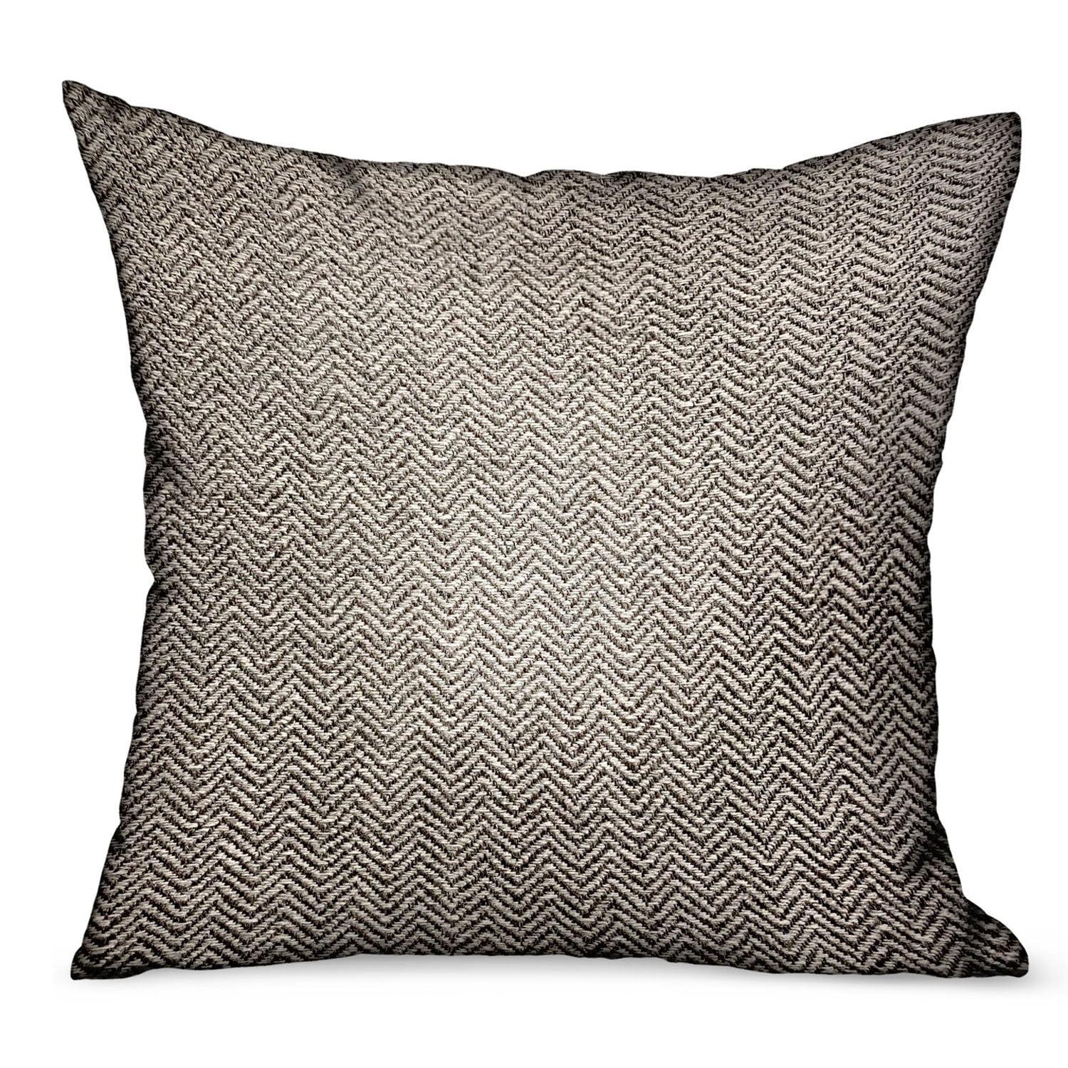 Plutus Brands Jagged Ash Chevron Sunbrella® Indoor/Outdoor Reversible Throw Pillow