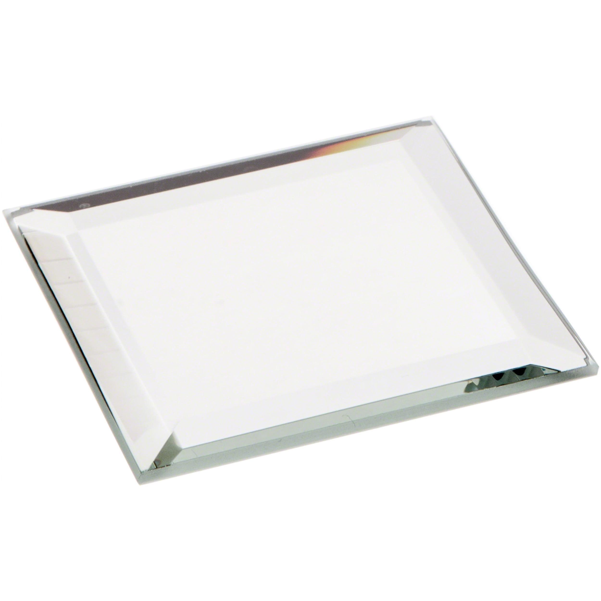 Plymor 2" Square, 3mm Thick Beveled Glass Mirror, Pack of 2