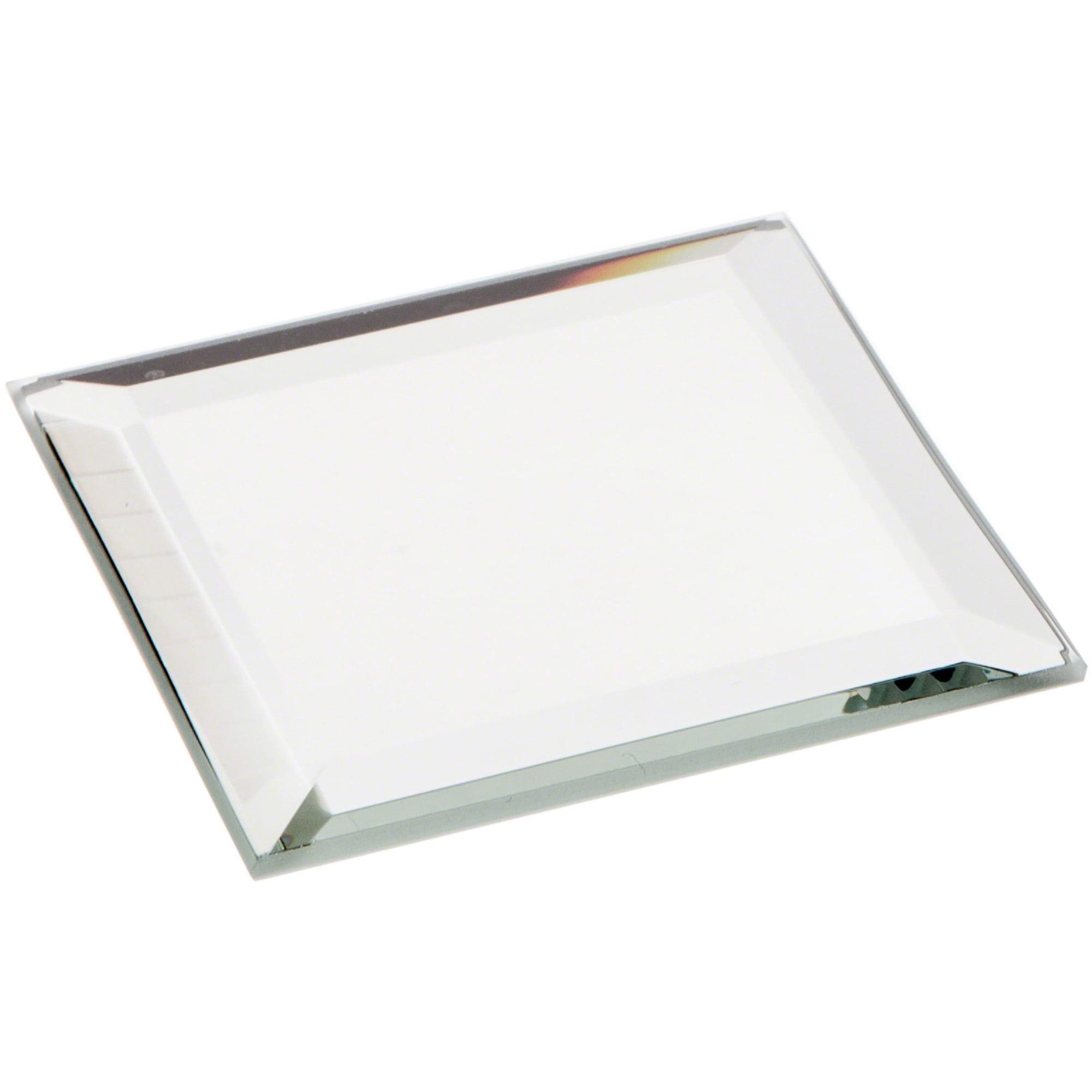 Plymor 2" Square, 3mm Thick Beveled Glass Mirror, Pack of 2