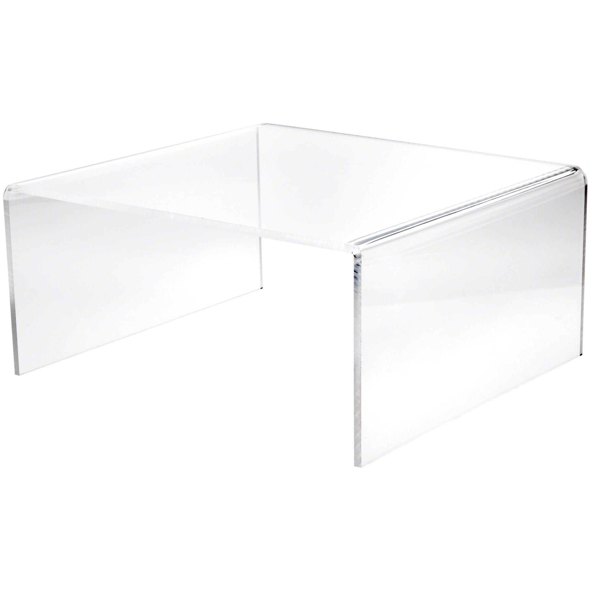Plymor Clear Acrylic Short Square Display Riser, 9" H x 18" W x 18" D (3/8" thick)