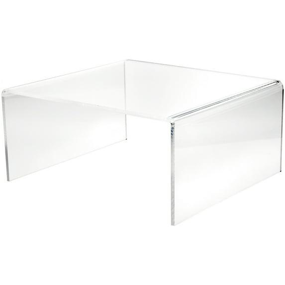 Plymor Clear Acrylic Short Square Display Riser, 9" H x 18" W x 18" D (3/8" thick)