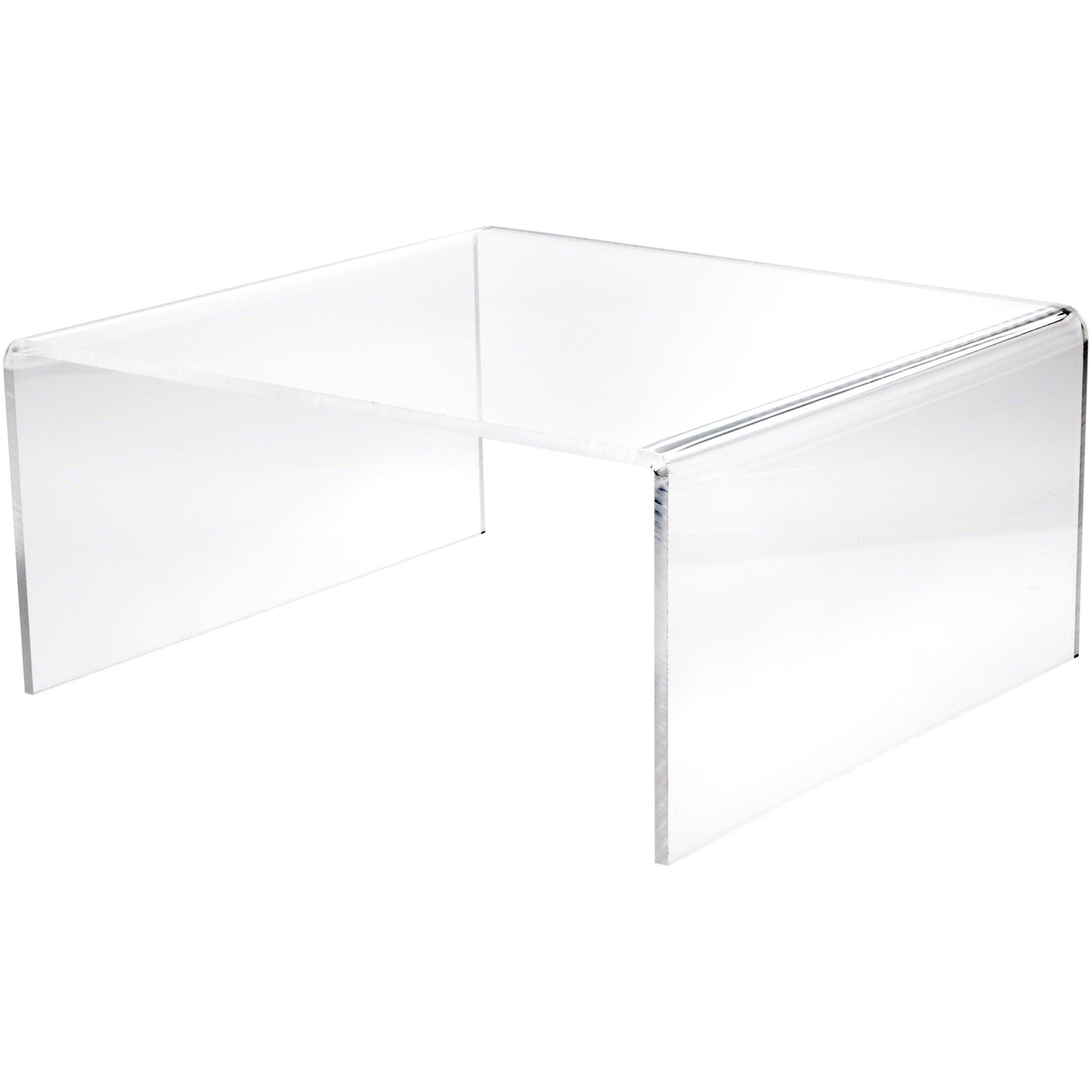Plymor Clear Acrylic Short Square Display Riser, 9" H x 18" W x 18" D (3/8" thick)