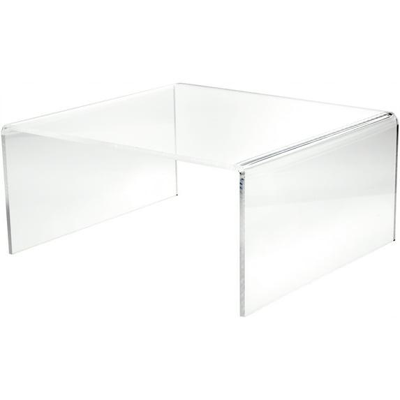 Plymor Clear Acrylic Short Square Display Riser, 9" H x 18" W x 18" D (3/8" thick)