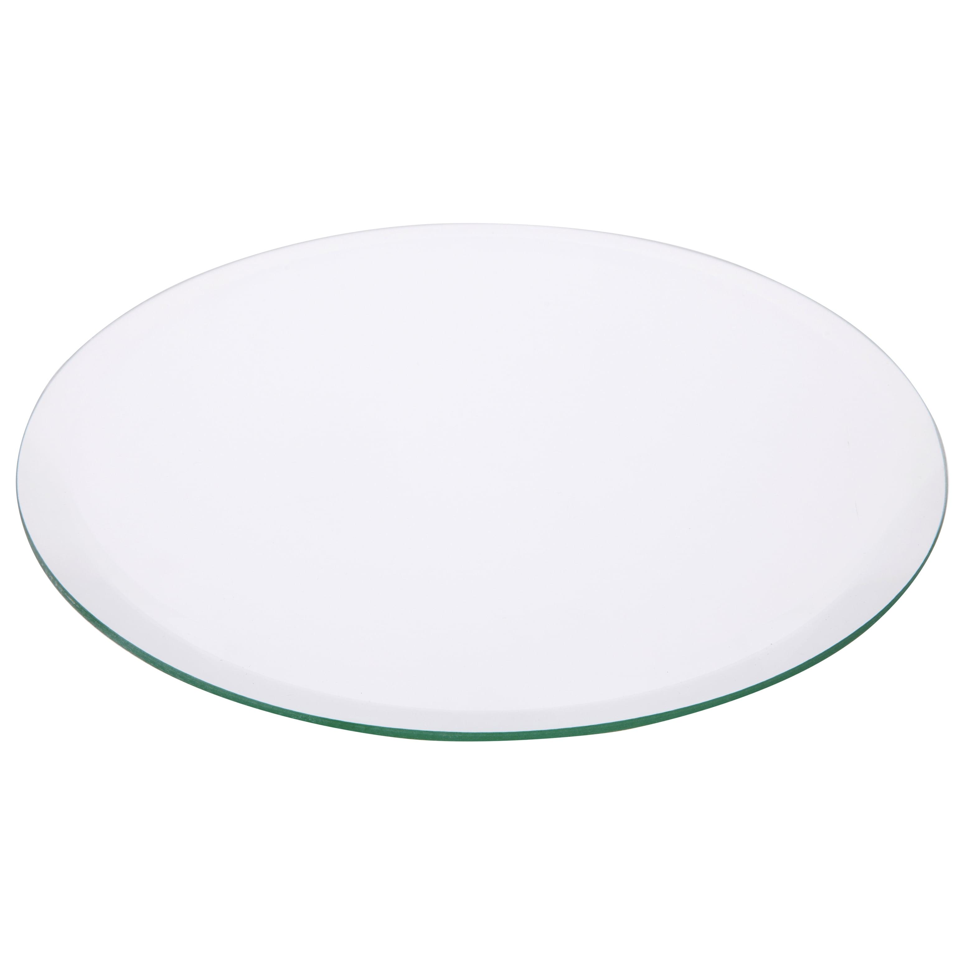 Round 8-Inch Clear Beveled Glass Display Base