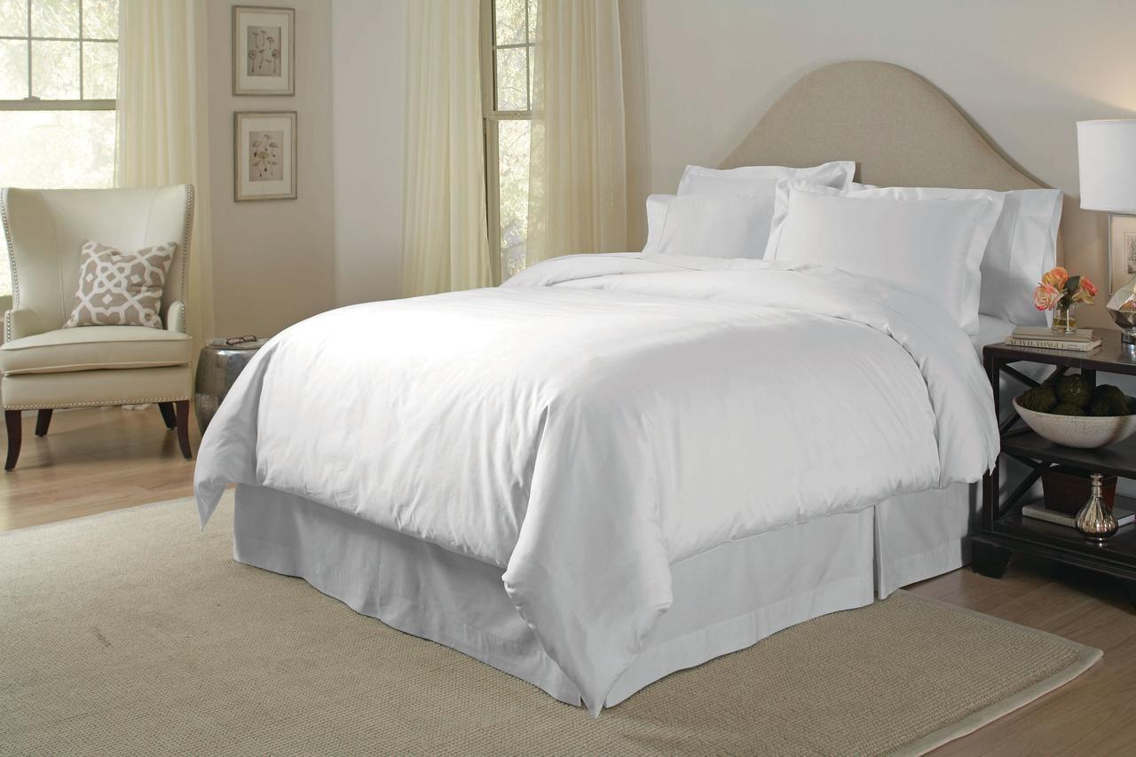 White Full/Queen Cotton Percale Duvet Cover Set