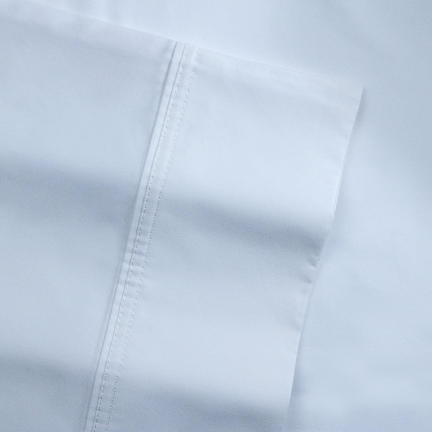 King Size White Cotton Sateen Pillowcases Set