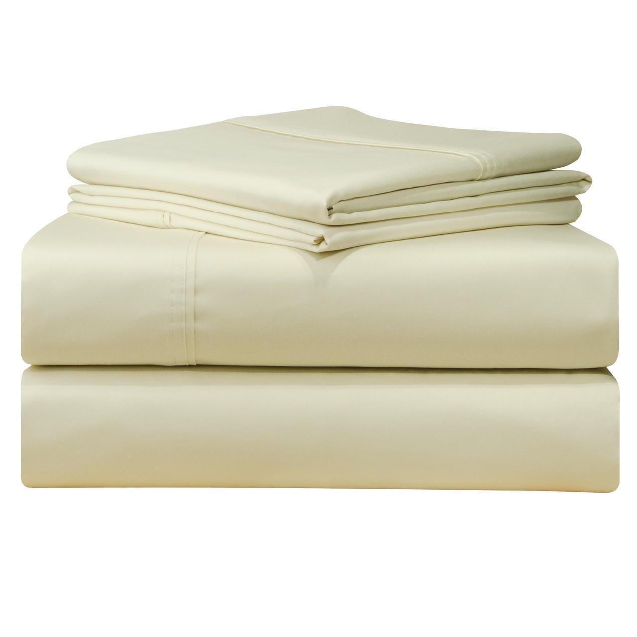 Ivory Egyptian Cotton Deep Pocket California King Sheet Set