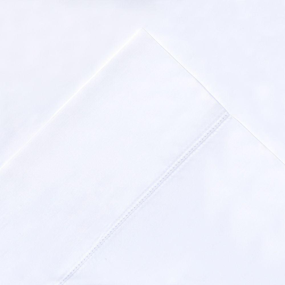 Queen White Cotton Deep Pocket Percale Sheet Set