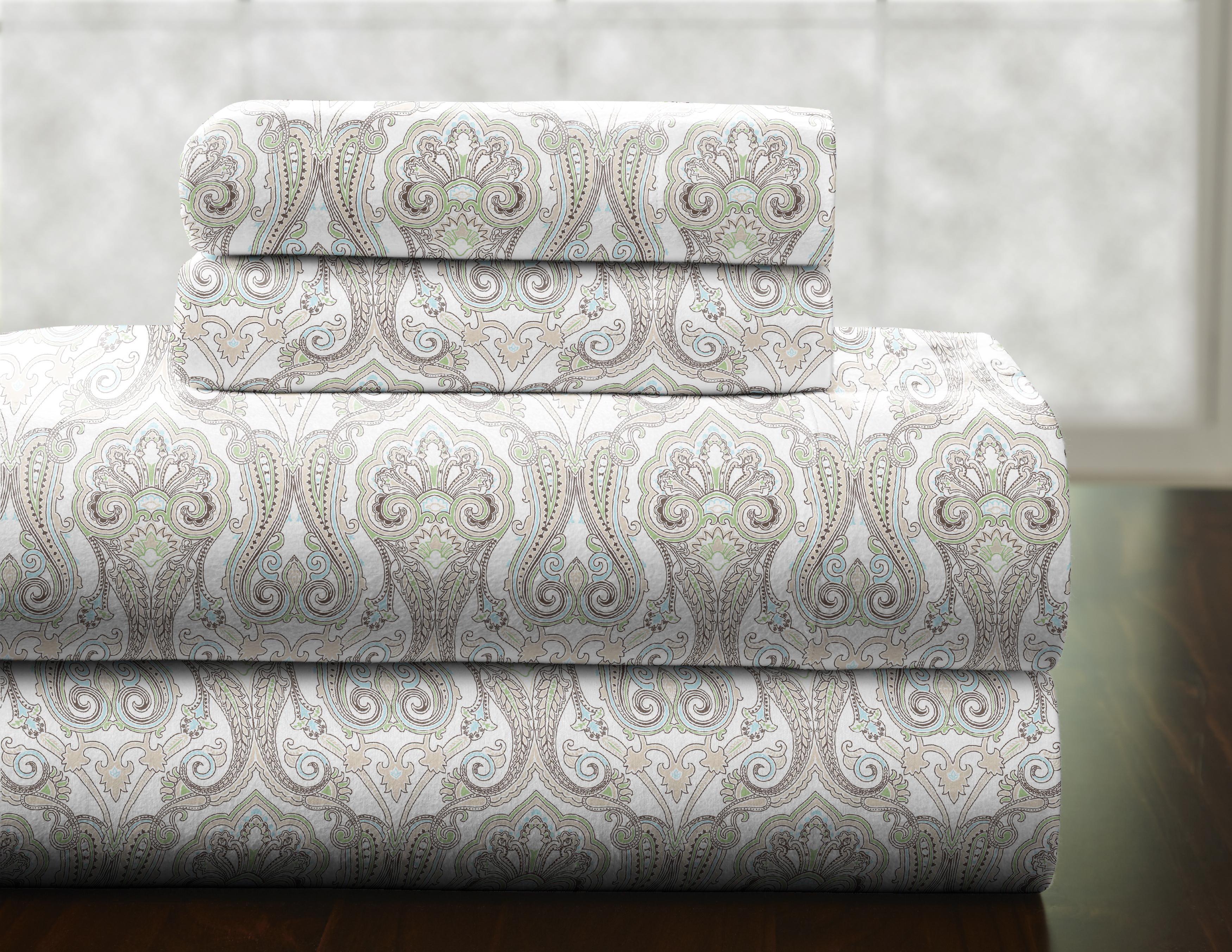 Pointehaven Flannel Paisley Sheet Set
