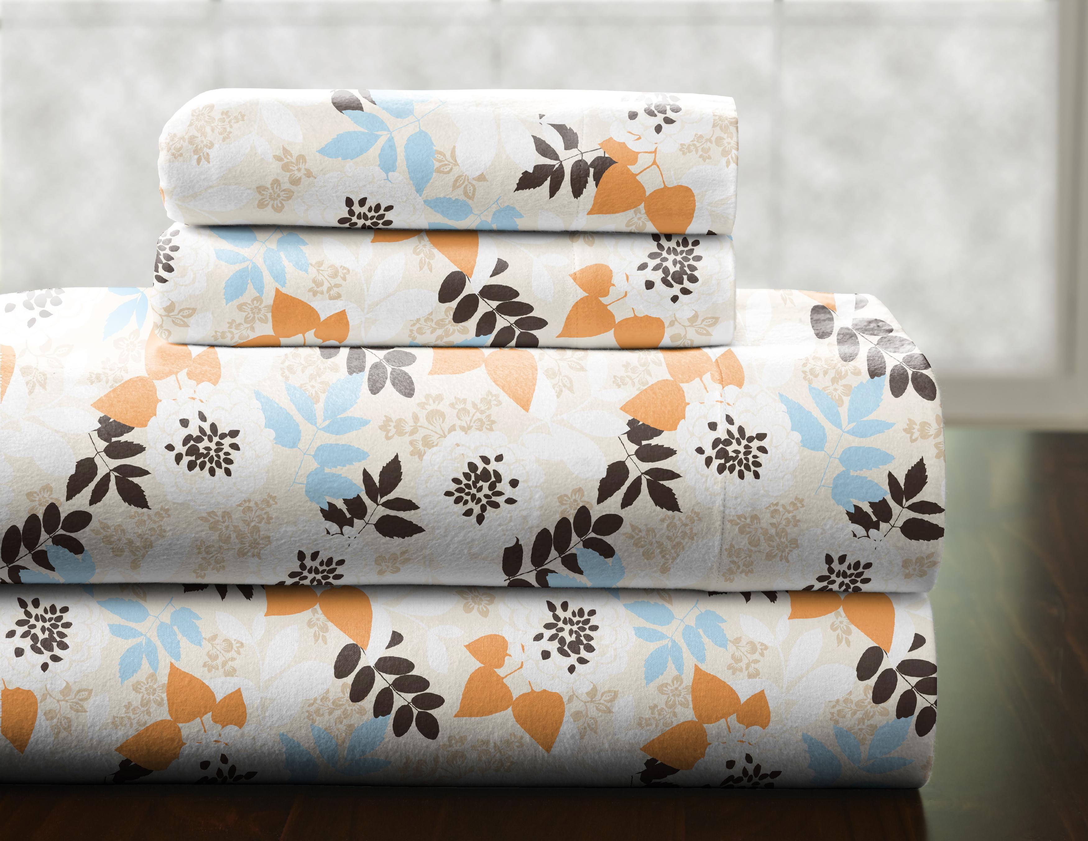 Pointehaven Heavy Weight 100% Cotton Printed or Solid 170 GSM Flannel Sheet Set