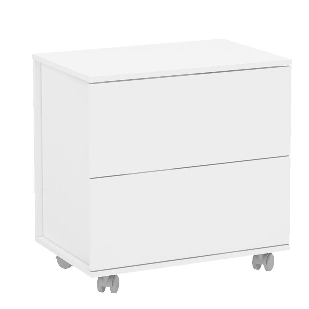 Damasco 2 Drawer File Cabinet White - Polifurniture: Modern Office Storage, Melamine Surface, Compact Design