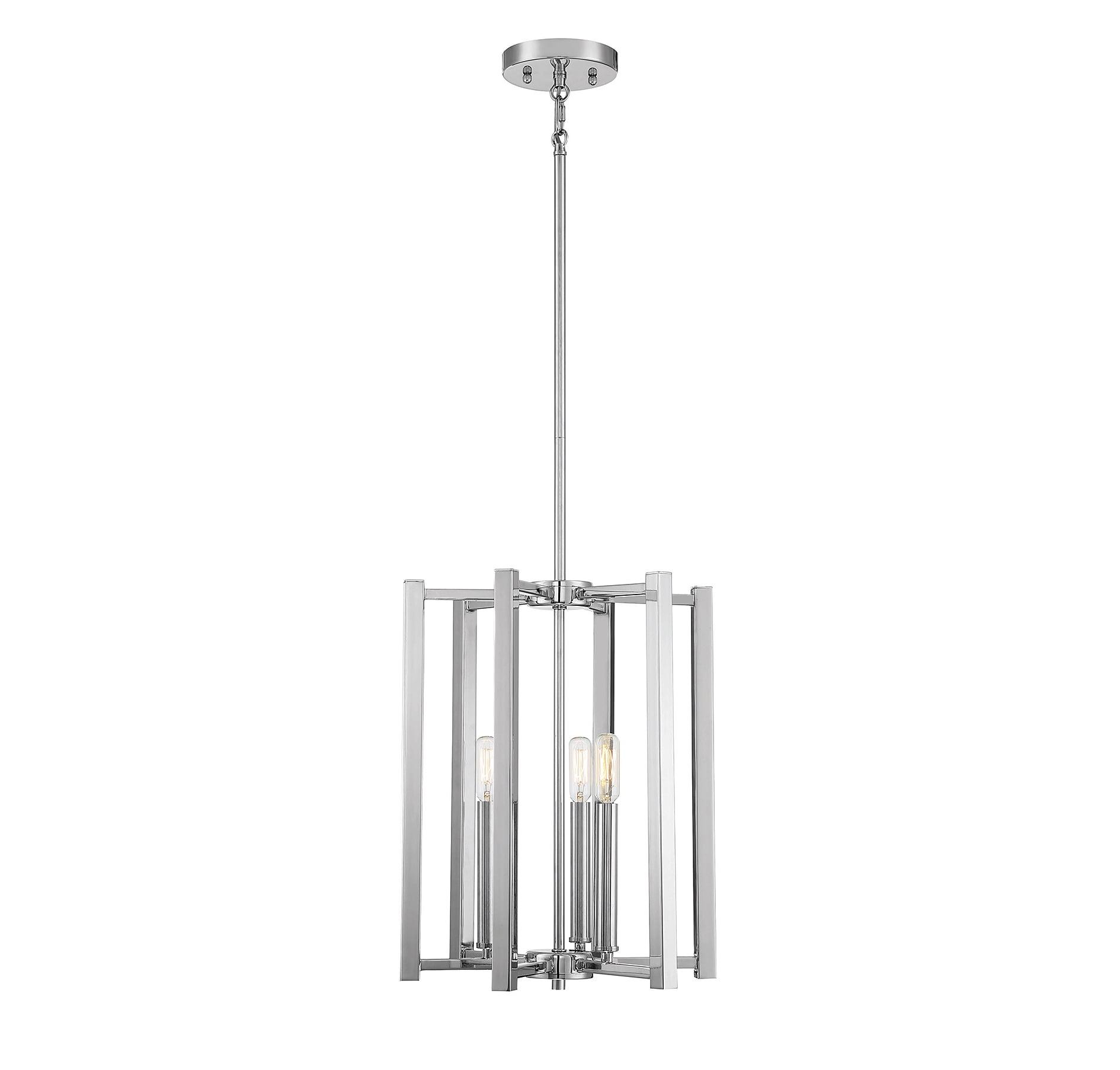 Polished Nickel Three Light Pendant from the Benson Collection