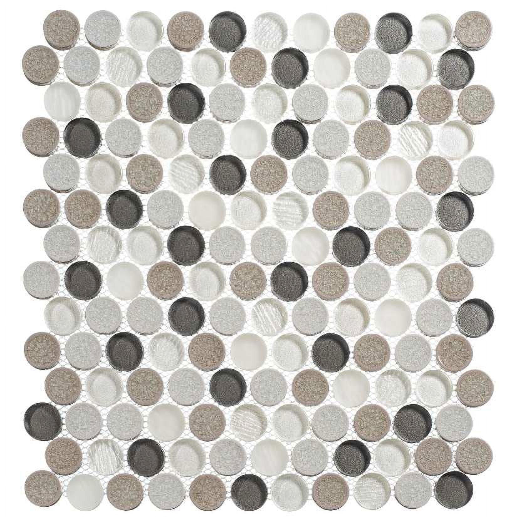 Polka 1-in. Penny Round Glass, Ceramic & Natural Stone Wall & Floor Mosaic Tile