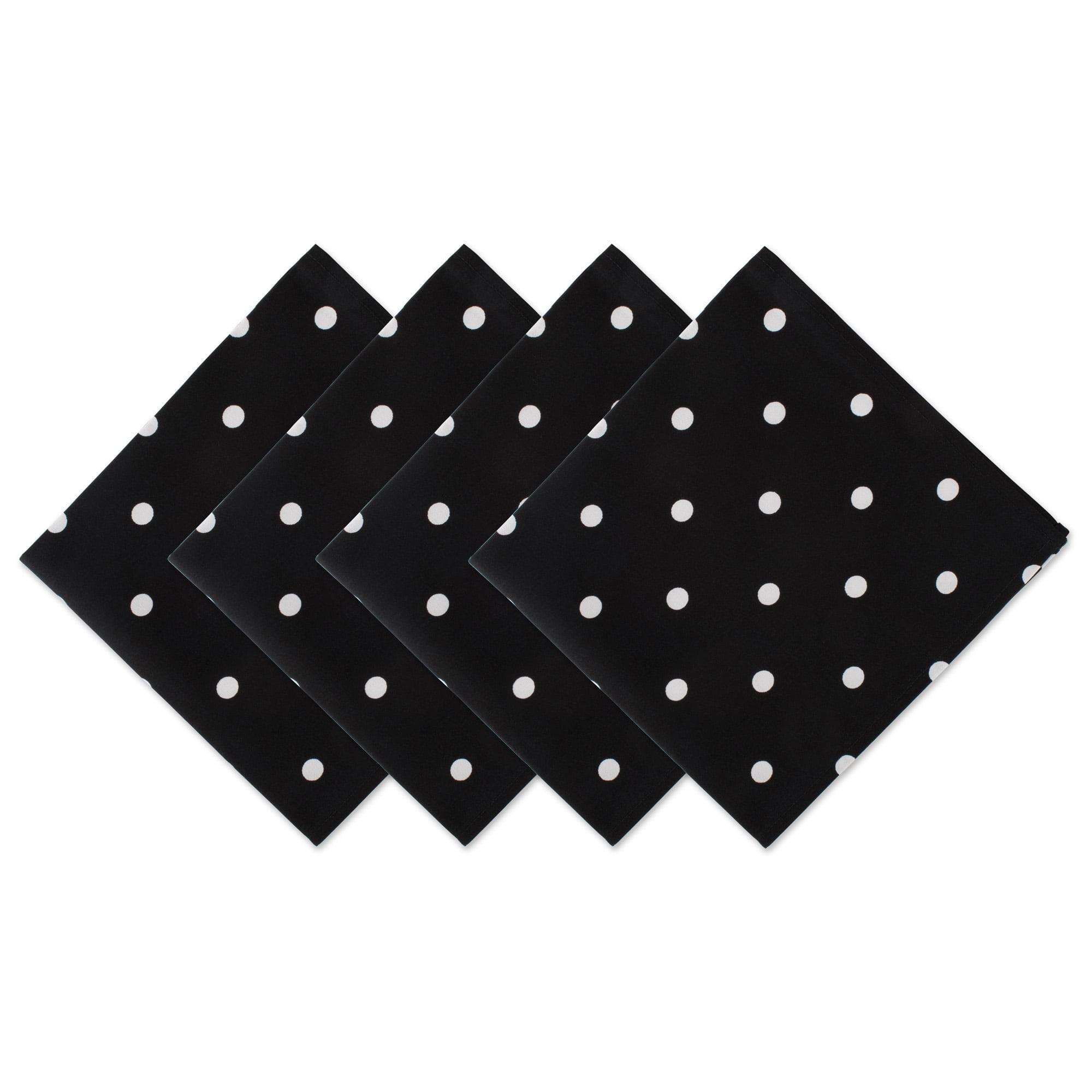 Black and White Polka Dot Cotton Napkins, Set of 4