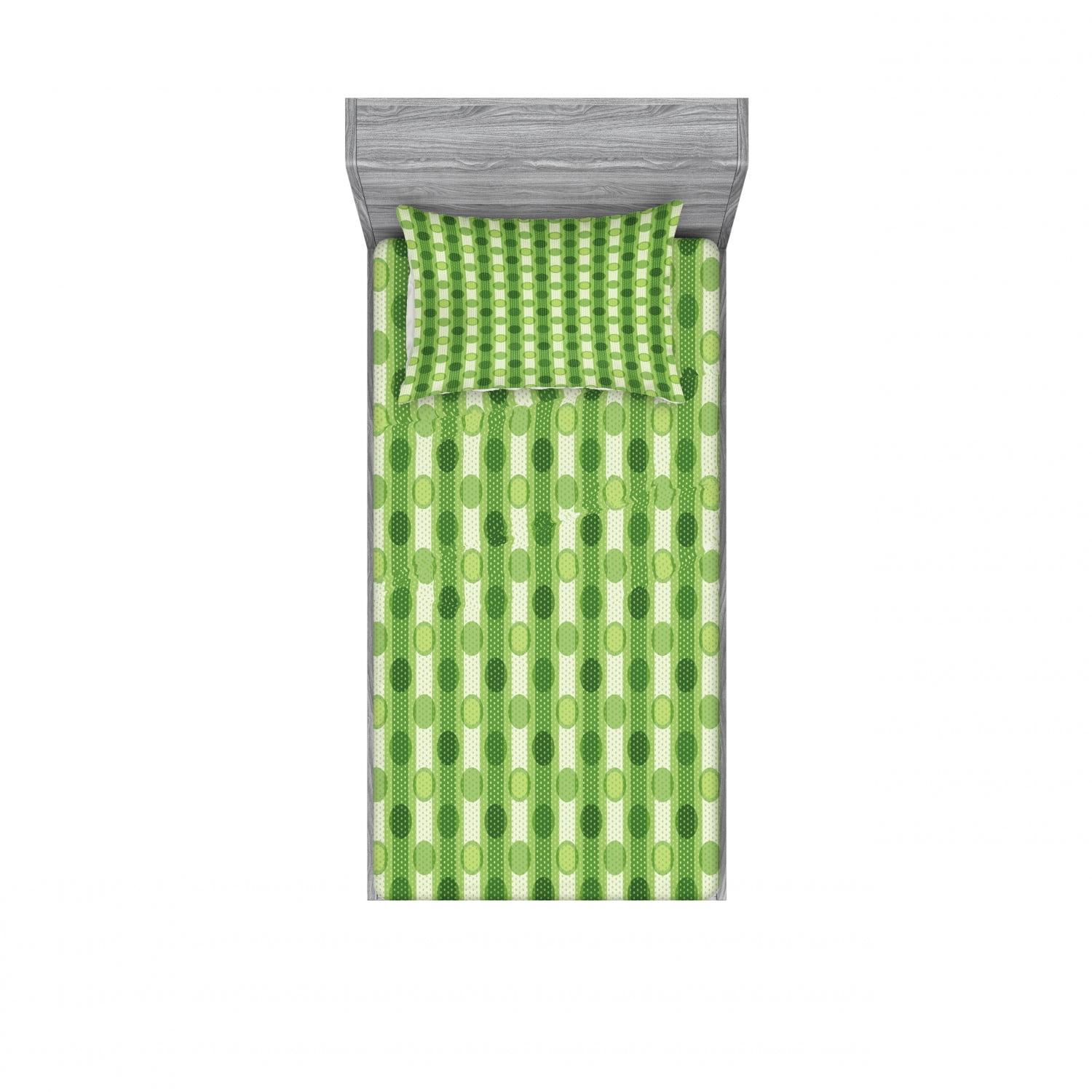 Ambesonne Microfiber Polka Dots Sheet Set
