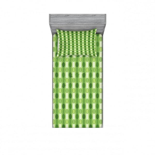 Ambesonne Microfiber Polka Dots Sheet Set