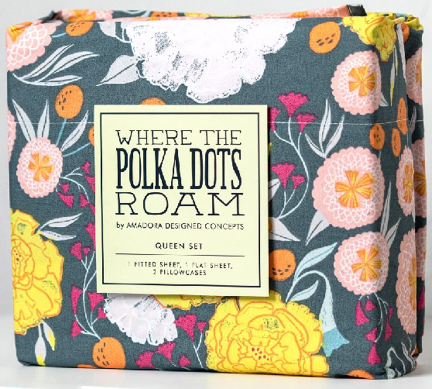 Where the Polka Dots Roam Microfiber Floral Fitted Sheet