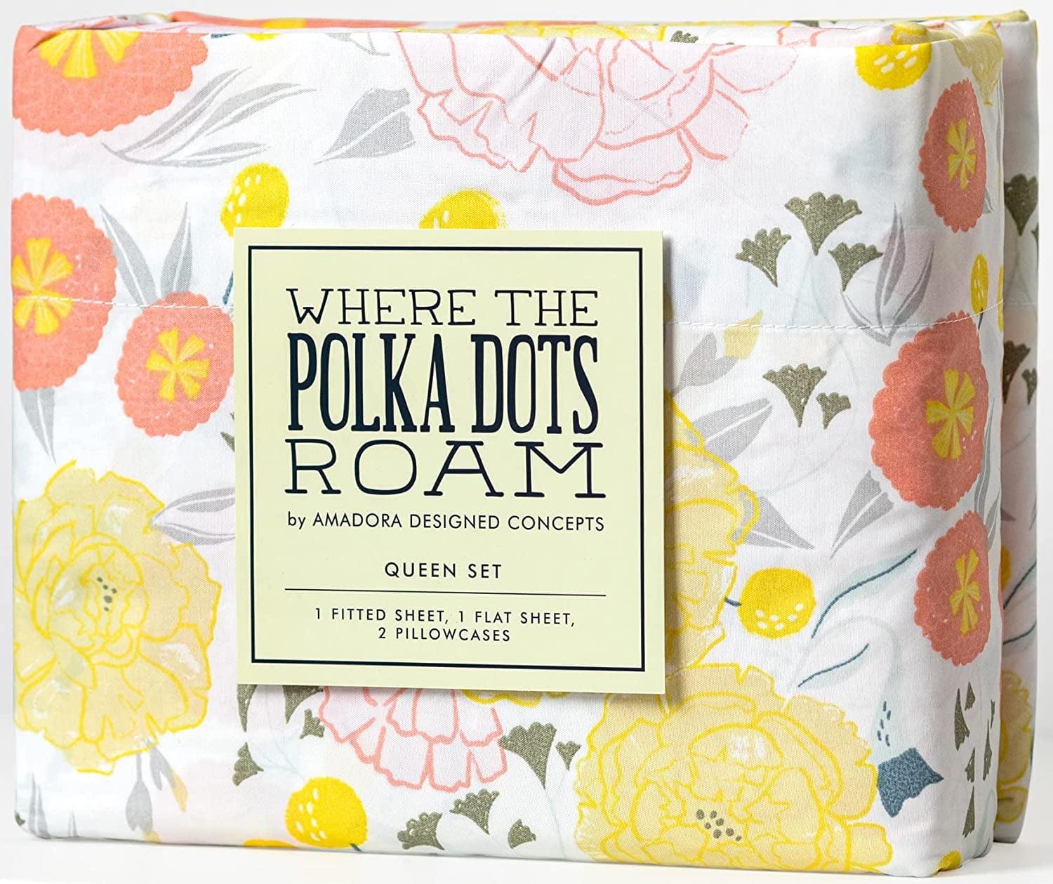 Where the Polka Dots Roam Microfiber Floral Fitted Sheet