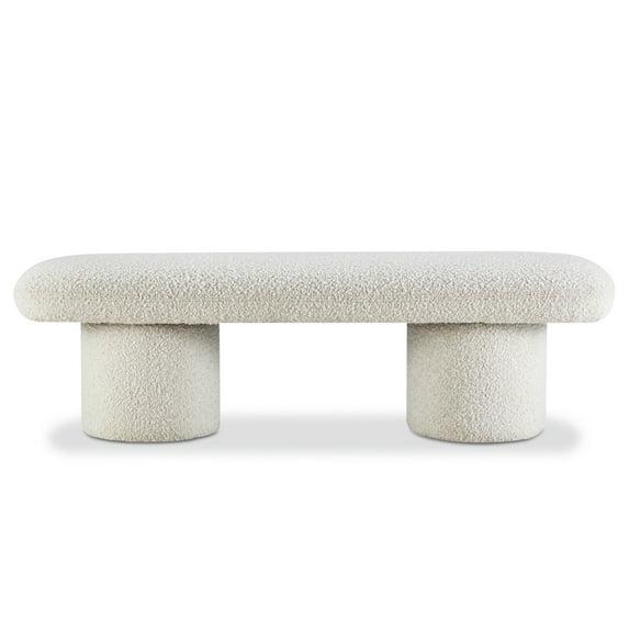 Poly and Bark Poly & Bark Este Bench - Boucle Mid Century Modern Crema White Boucle