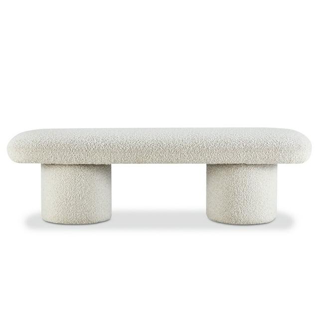 Poly and Bark Poly & Bark Este Bench - Boucle Mid Century Modern Crema White Boucle