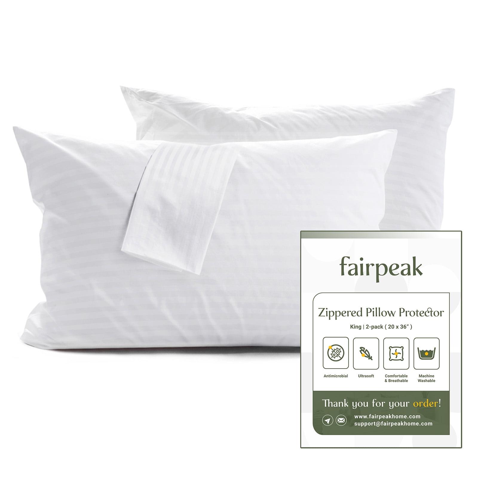Pillow Protectors Pillow Covers 2 Pack, Zipped Pillow Cases, King Size, Luxury Hotel Quality, Breathable, Soft, Machine Washable