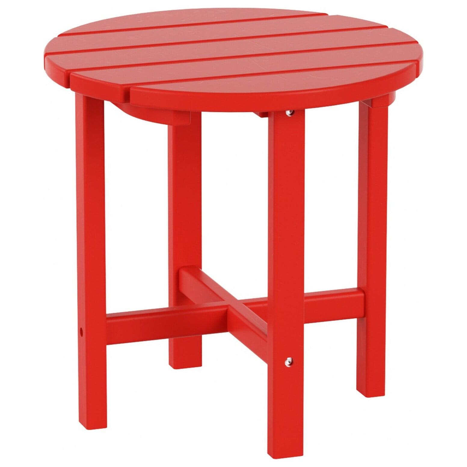 Altura Eco-Friendly All-Weather 18" Round Side Table - Red