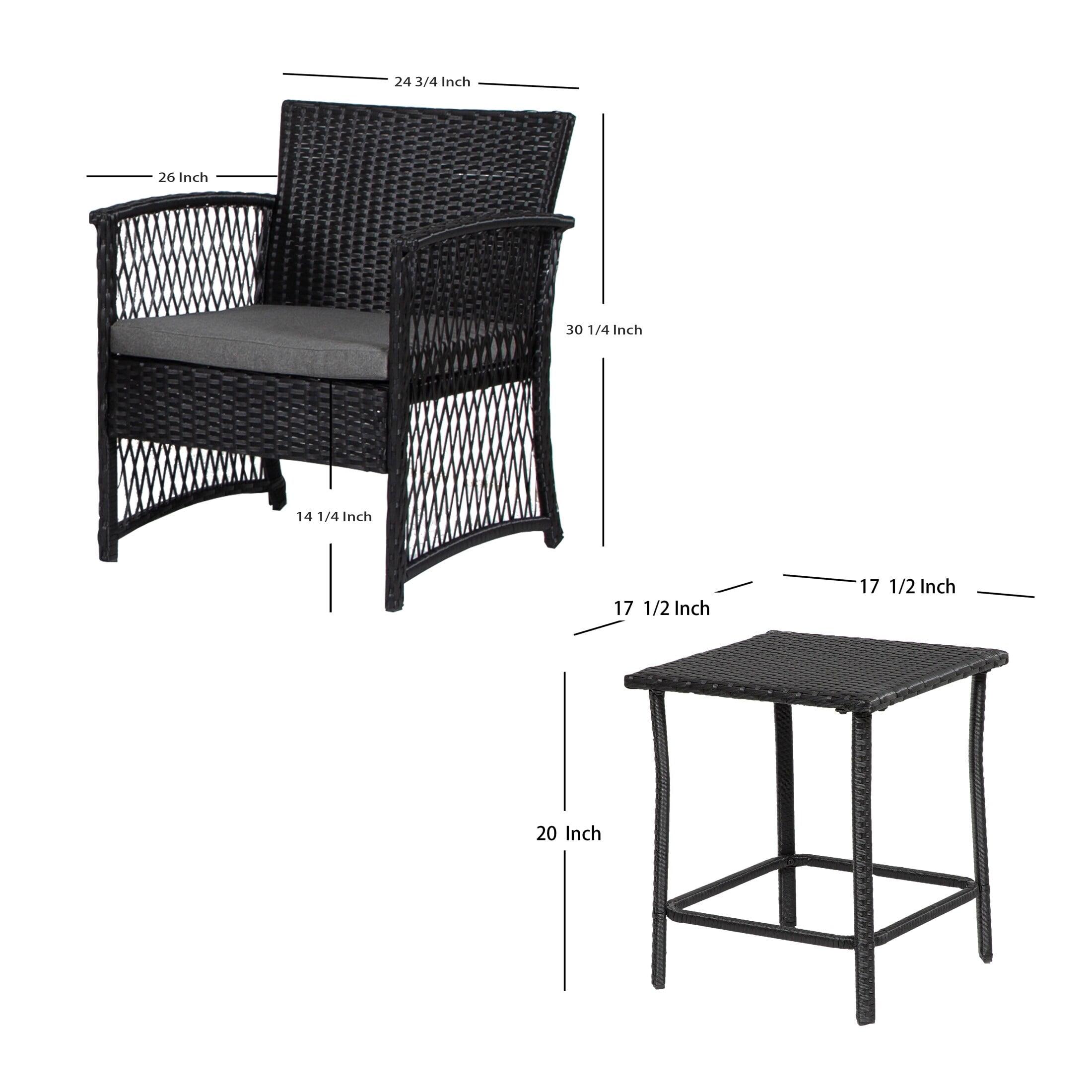 Polytrends Heritage Outdoor 3-piece Wicker Bistro Patio Set Coffee/Beige