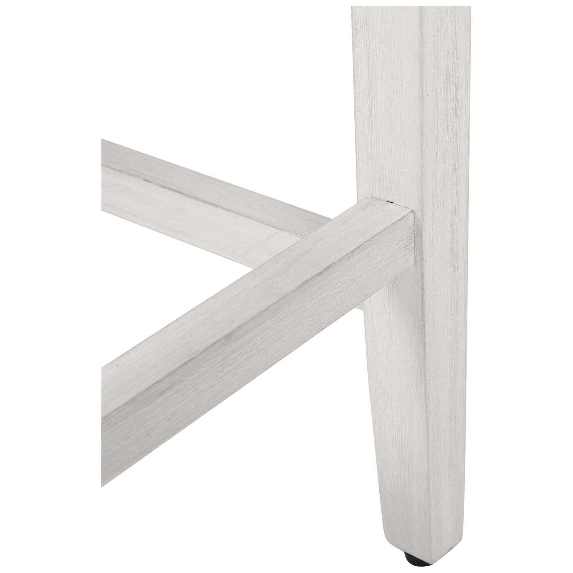 Polytrends Jameson Upholstered Polyester Antique White 24 Inch Counter Stool (Set Of 2) Antique White/Black Wood Rubberwood Footrest Leather Glam
