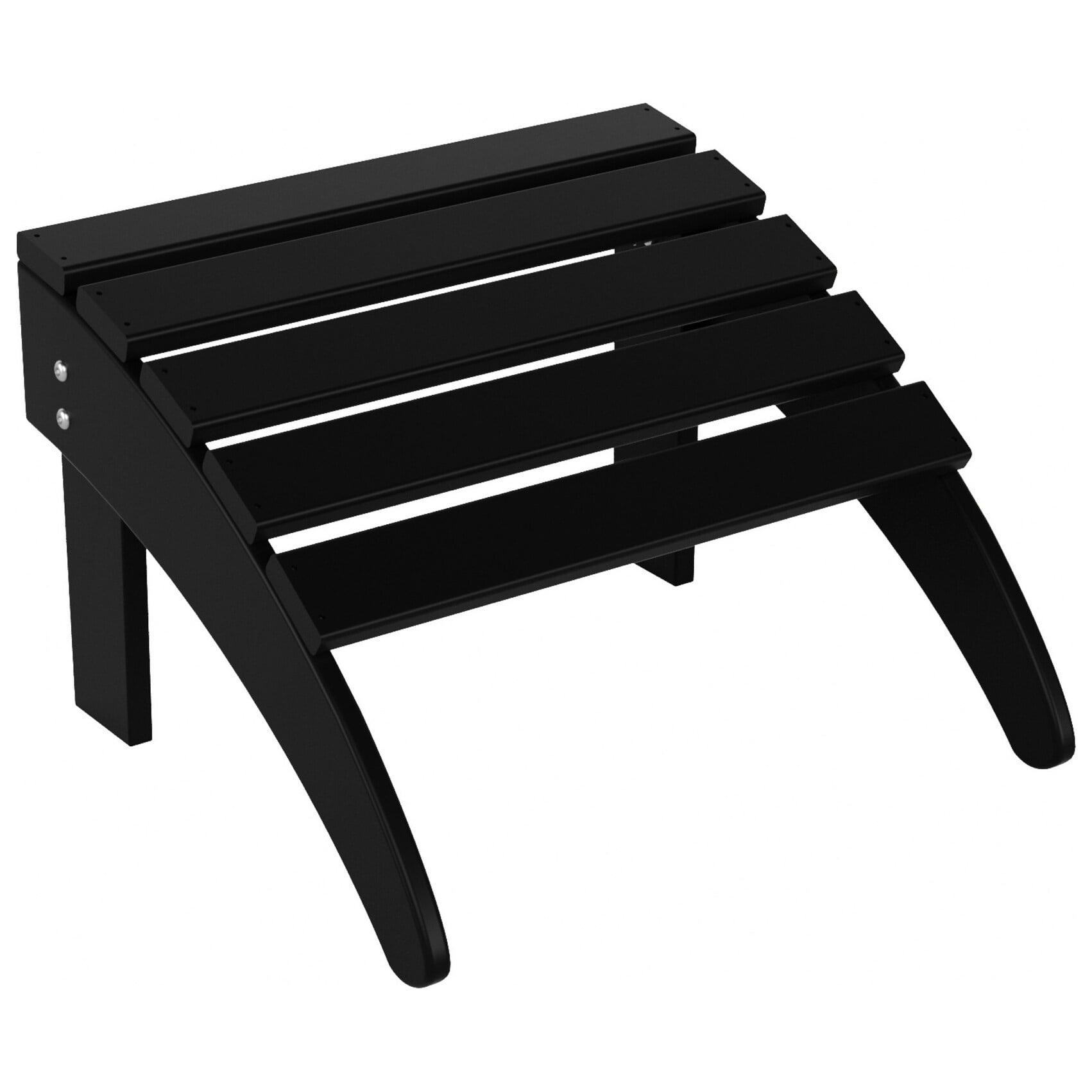 Black Poly Plastic Outdoor Folding Adirondack Ottoman