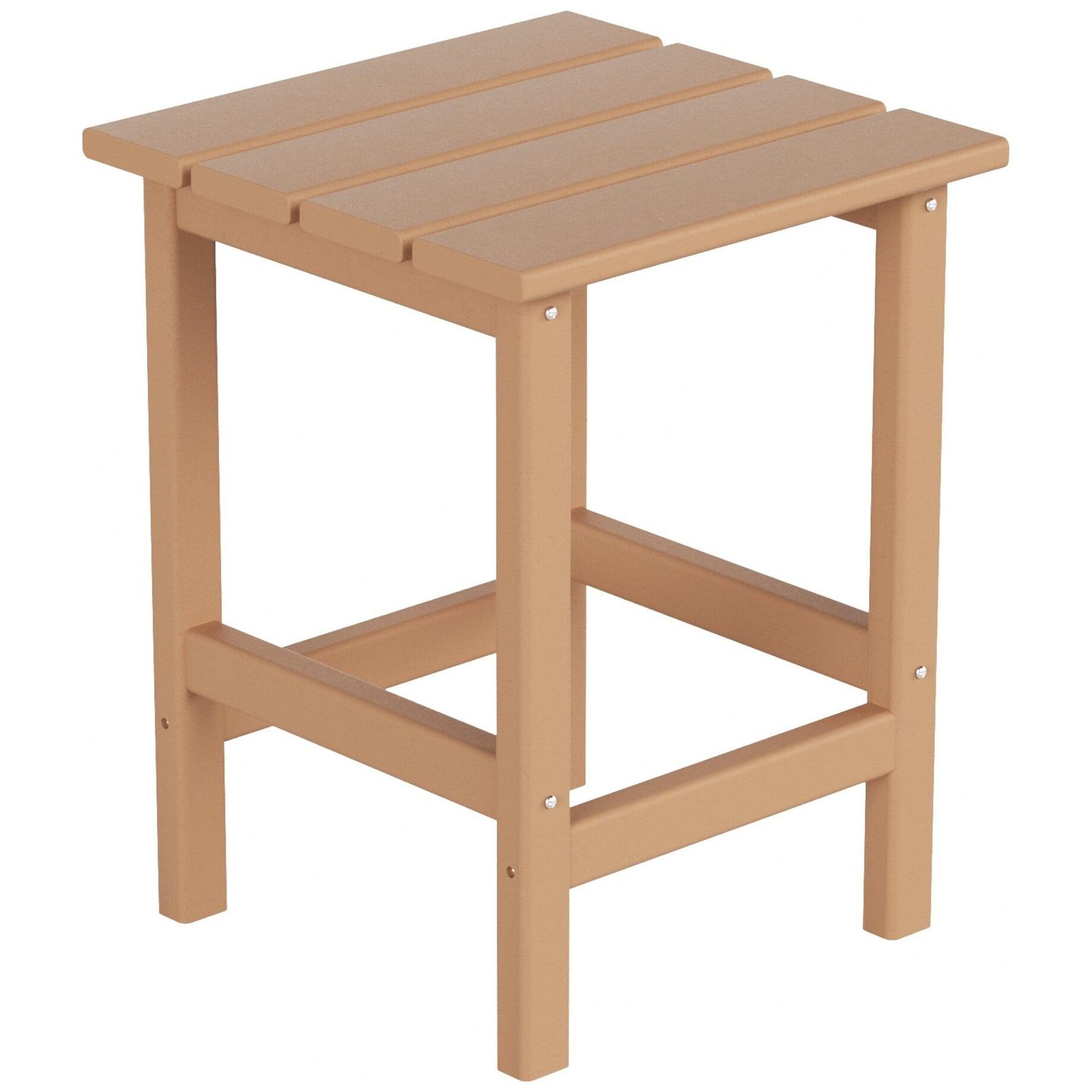 Laguna Square Teak Outdoor Side Table - All-Weather HDPE