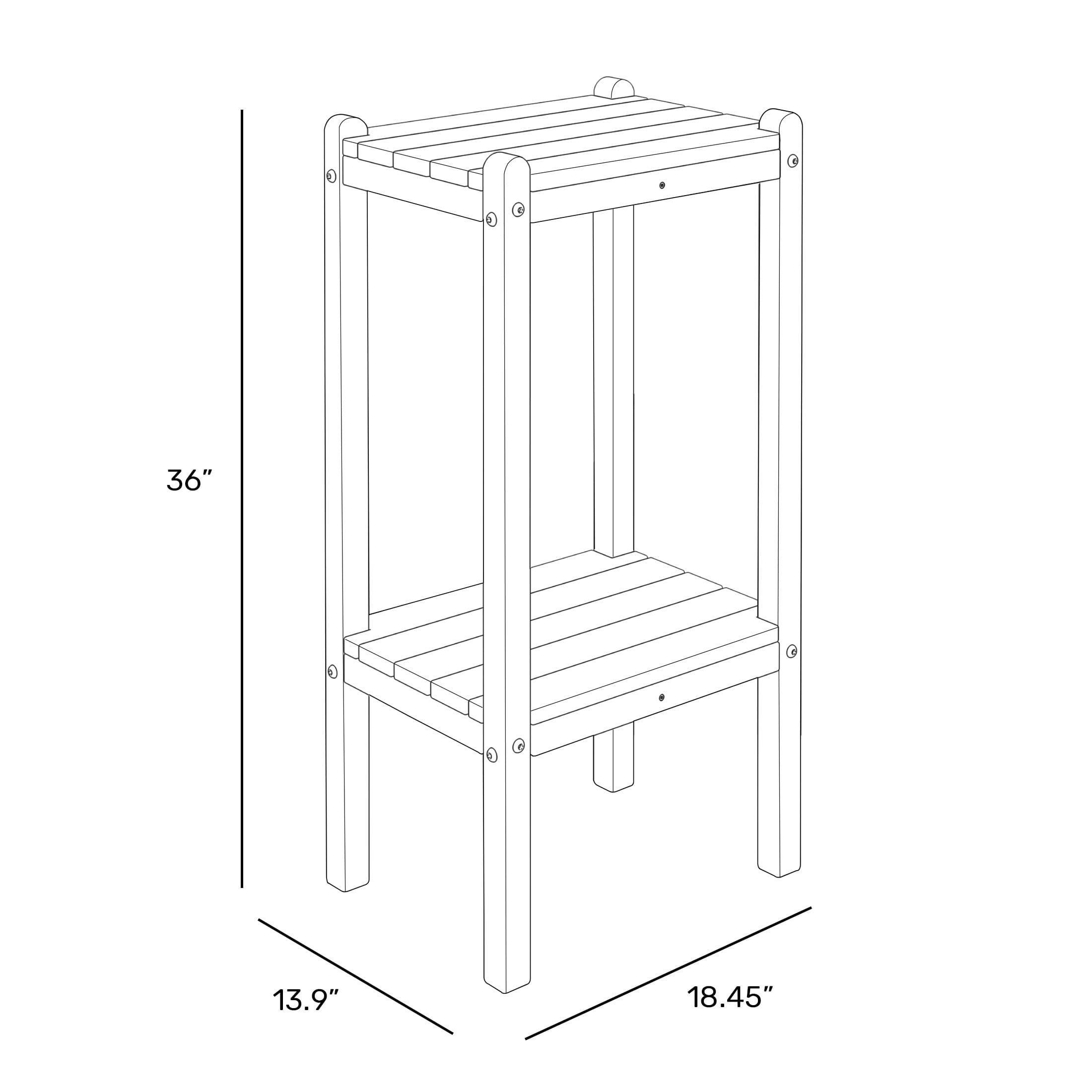 Laguna Pacific Blue HDPE All Weather Outdoor Two Shelf Table