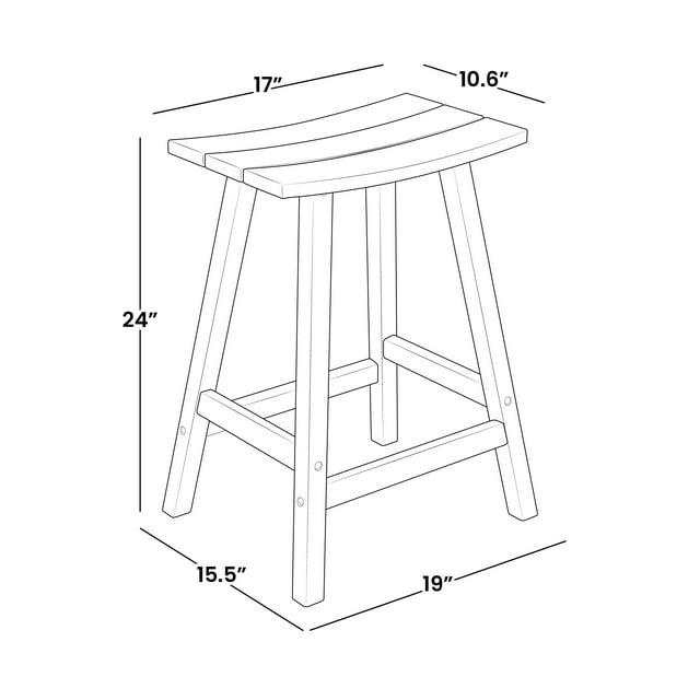 Polytrends Laguna Hdpe All Weather Outdoor Patio 24" Saddle Seat Counter Stool (Set Of 2) Gray