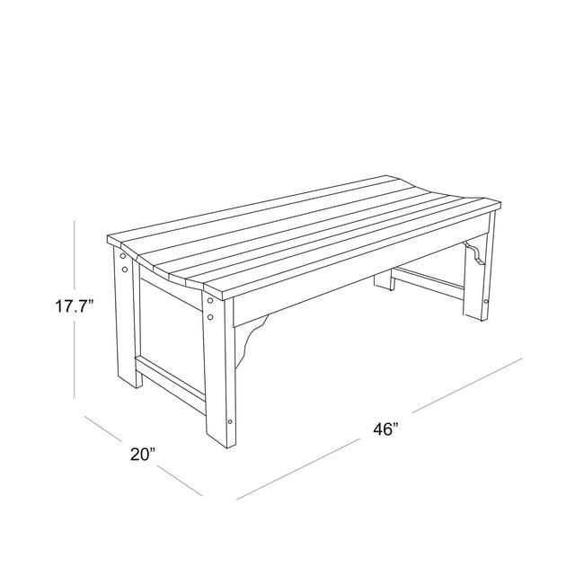 Polytrends  Laguna Hdpe All Weather Outdoor Patio 48" Bench Dark Green