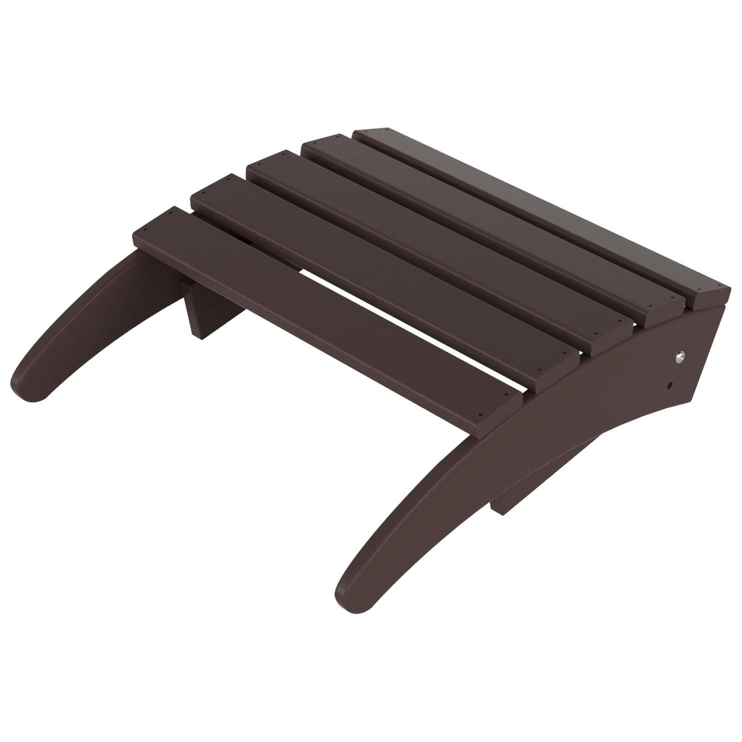 Polytrends  Laguna Hdpe All Weather Outdoor Patio Foldable Ottoman Dark Brown