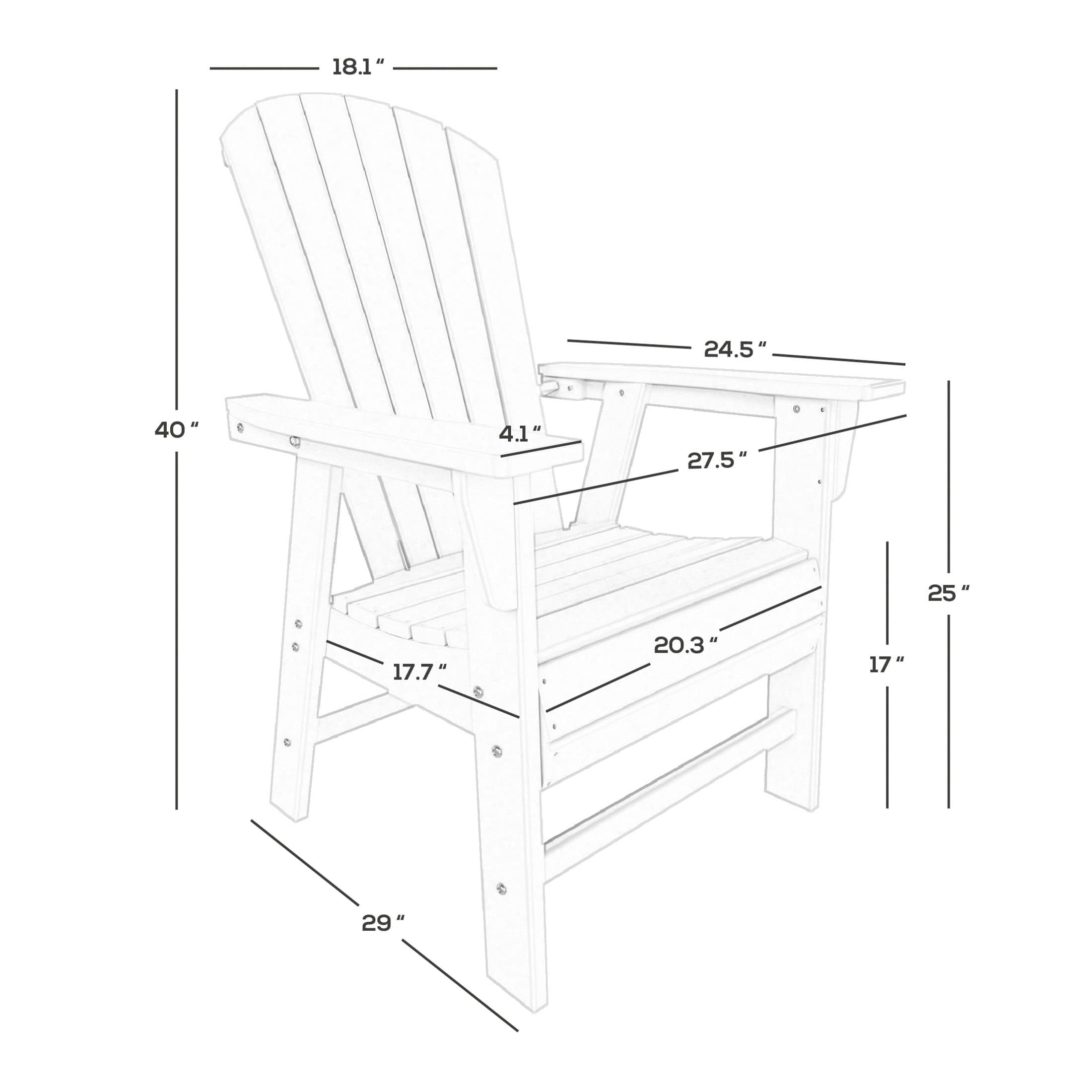 Altura Dark Green HDPE Adirondack Dining Chair