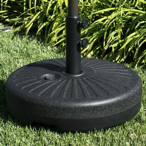 Black Round Fillable Plastic Patio Umbrella Base