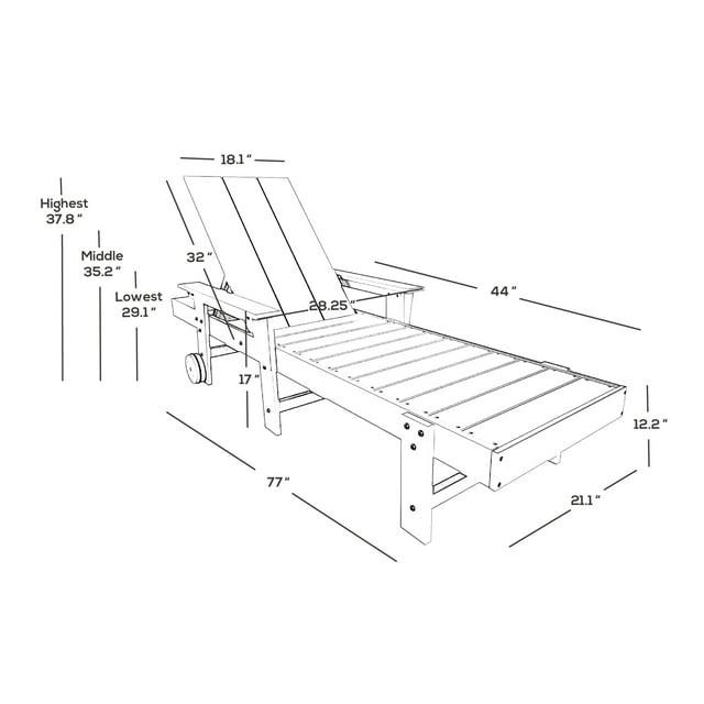 Arellanes 77.6" Long Outdoor All-Weather Poly Reclining Single Chaise