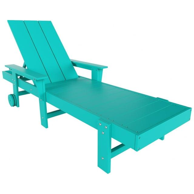 Arellanes 77.6" Long Outdoor All-Weather Poly Reclining Single Chaise