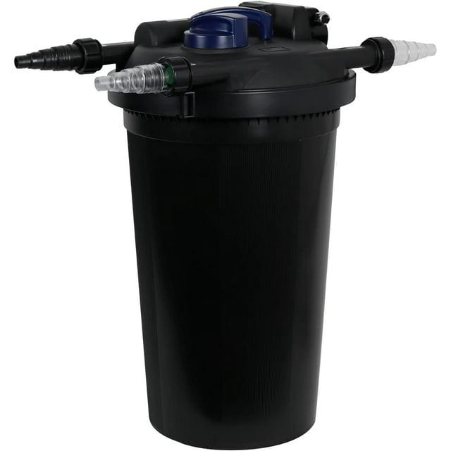 The Pond Guy AllClear G2 Bio Pressure Filter & Ultraviolet Light Clarifier with Backflush System, Pressurized External UVC Biological & Mechanical Filtration, Koi Fish Water Garden, All Clear 2000