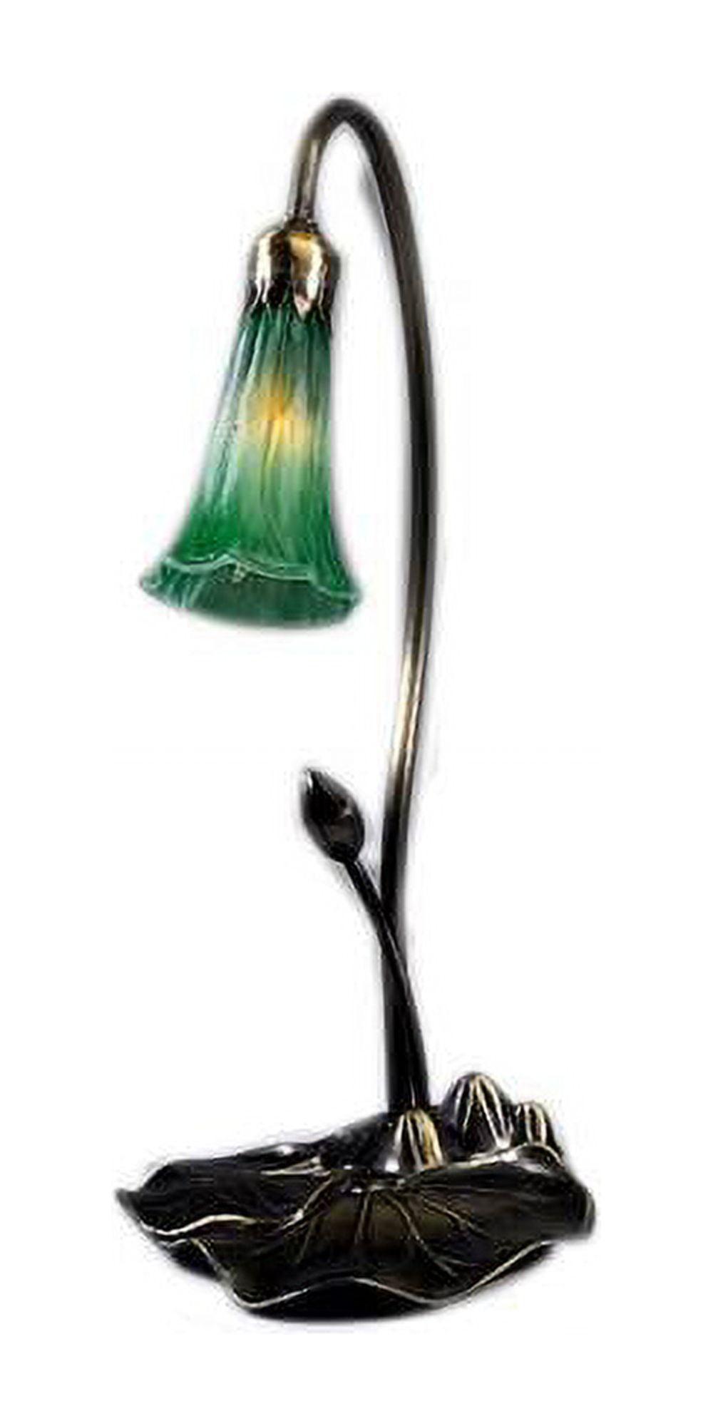 Emerald Green Pond Lily 16" Handcrafted Accent Lamp