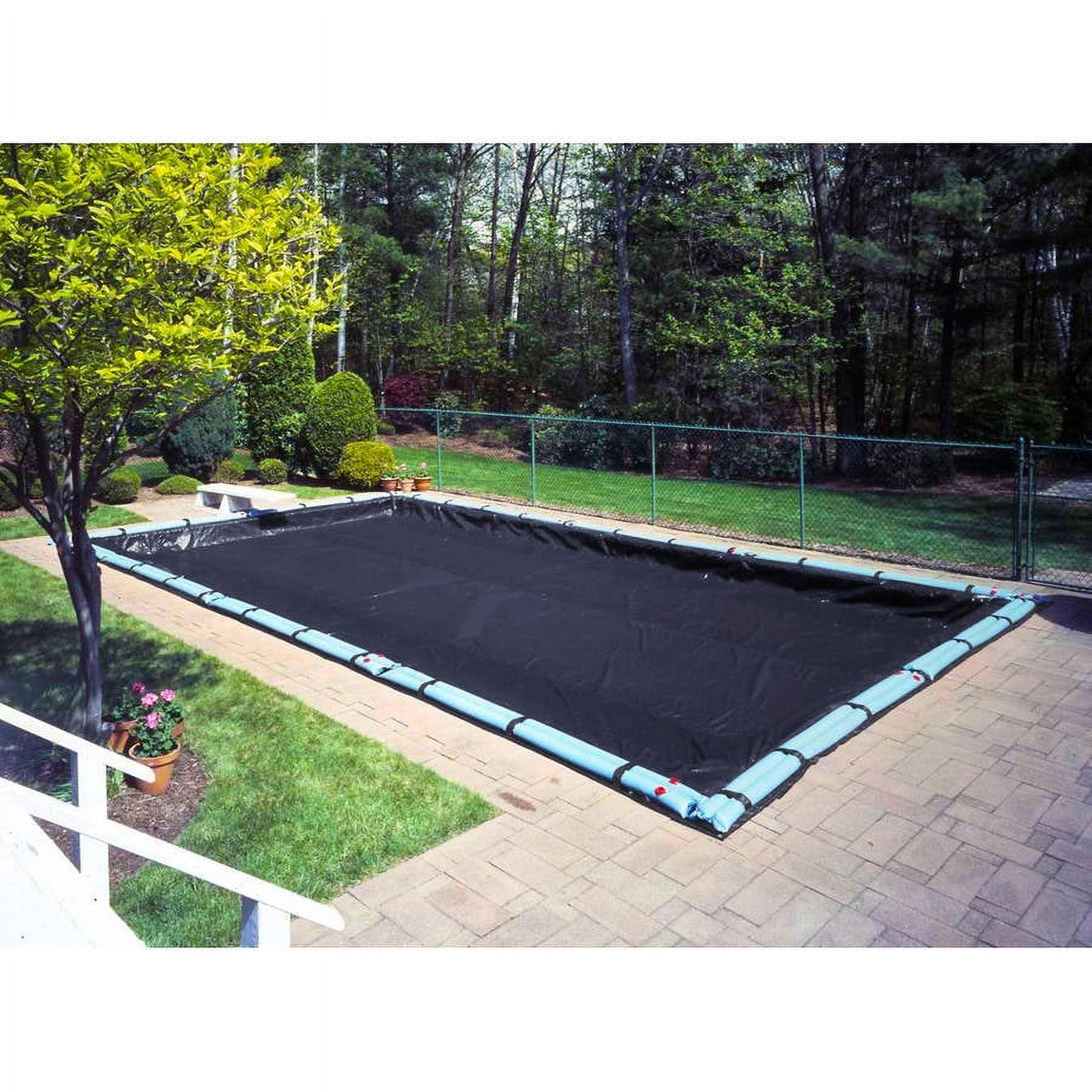 Heavy-Duty Black Rectangular Winter Pool Cover for In-Ground Pools