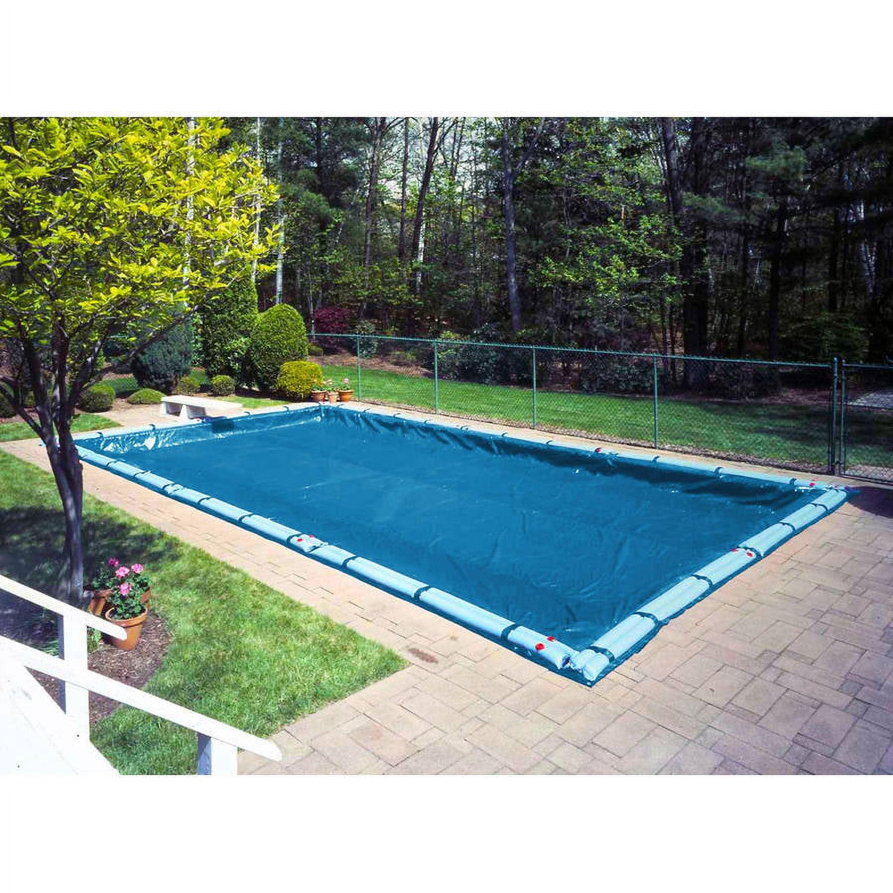 Sky Blue Polyethylene Rectangular Winter Pool Cover, 16 x 32 ft