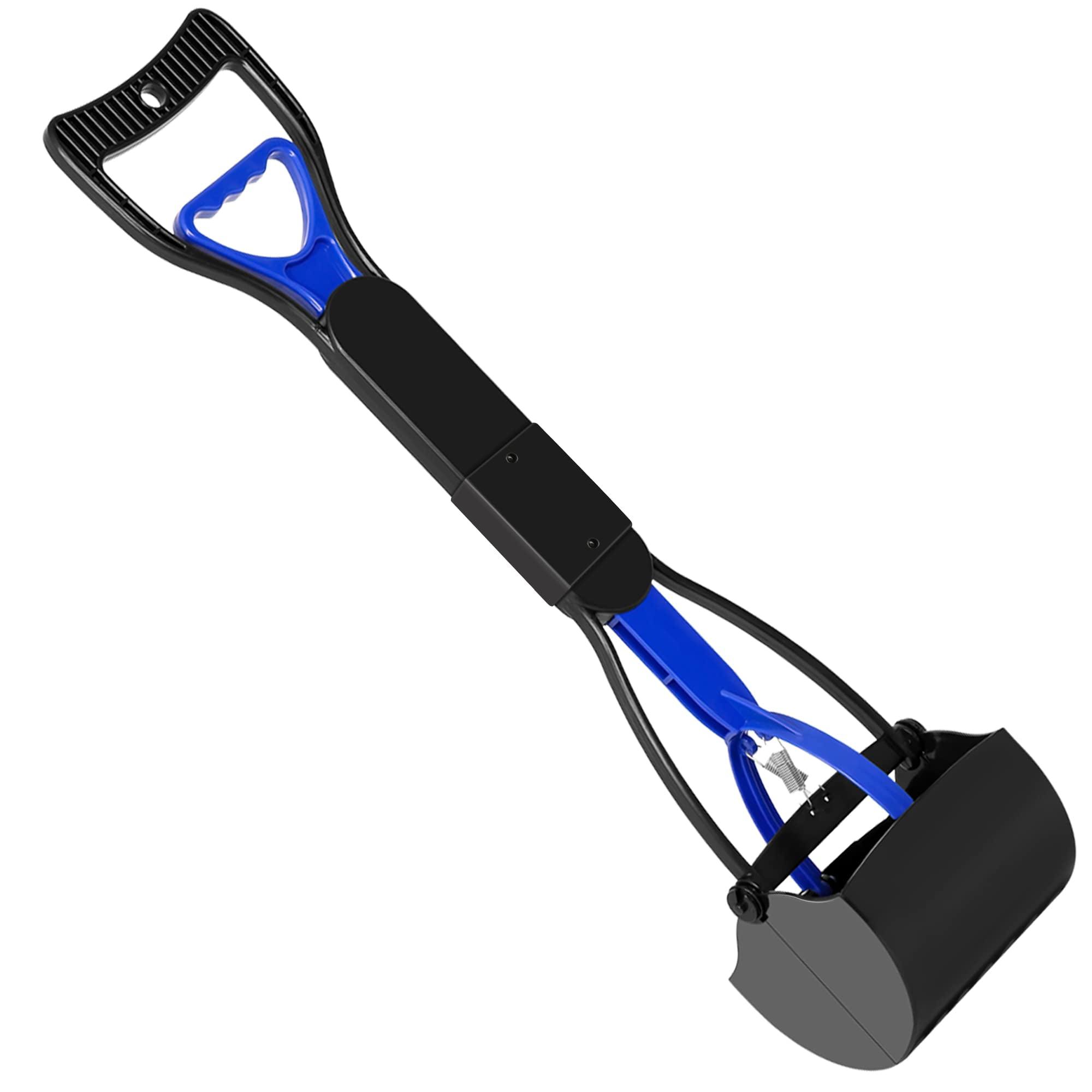 Foldable Blue ABS Plastic Pooper Scooper with Long Handle