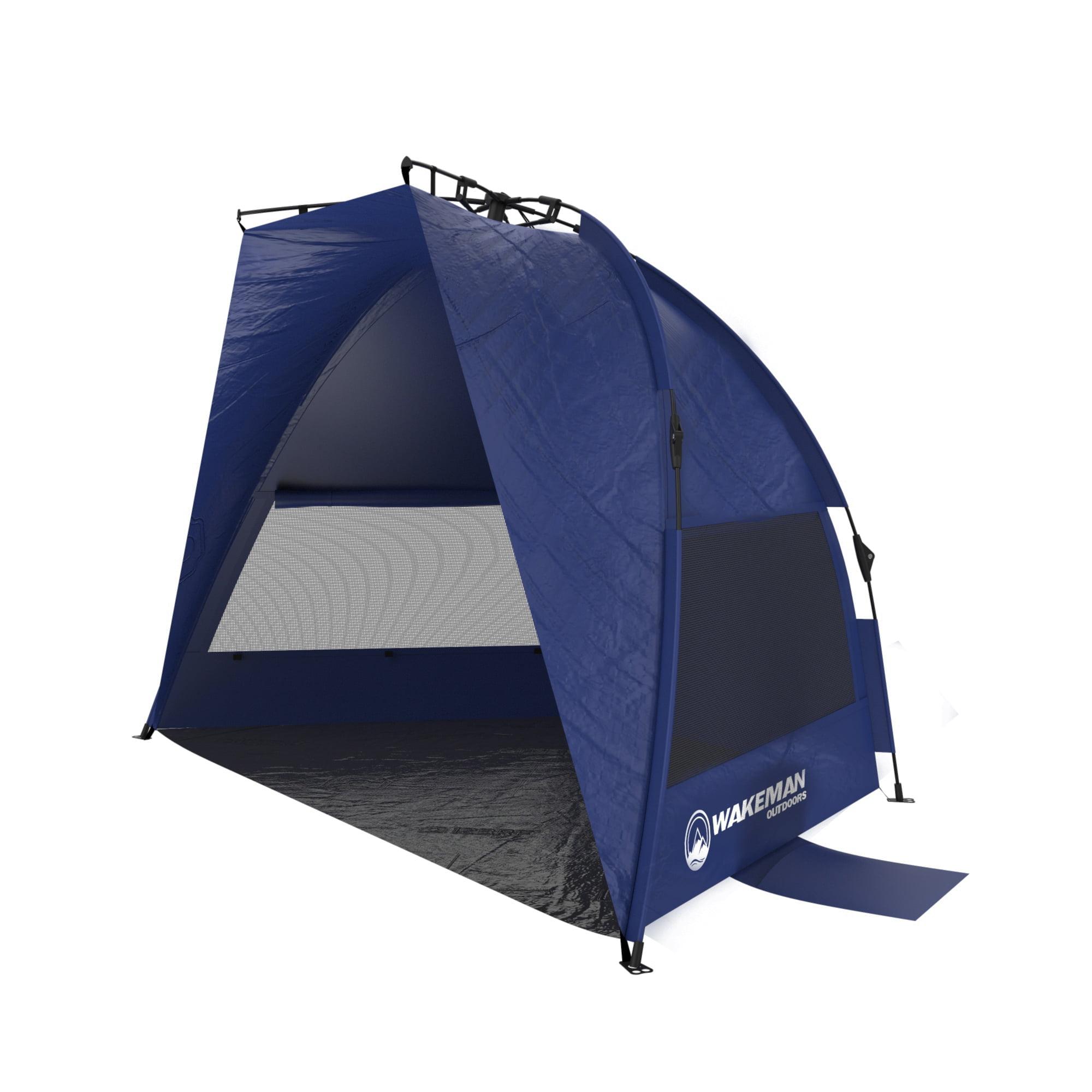 Navy Fiberglass Pop-Up Beach Tent with UV Protection