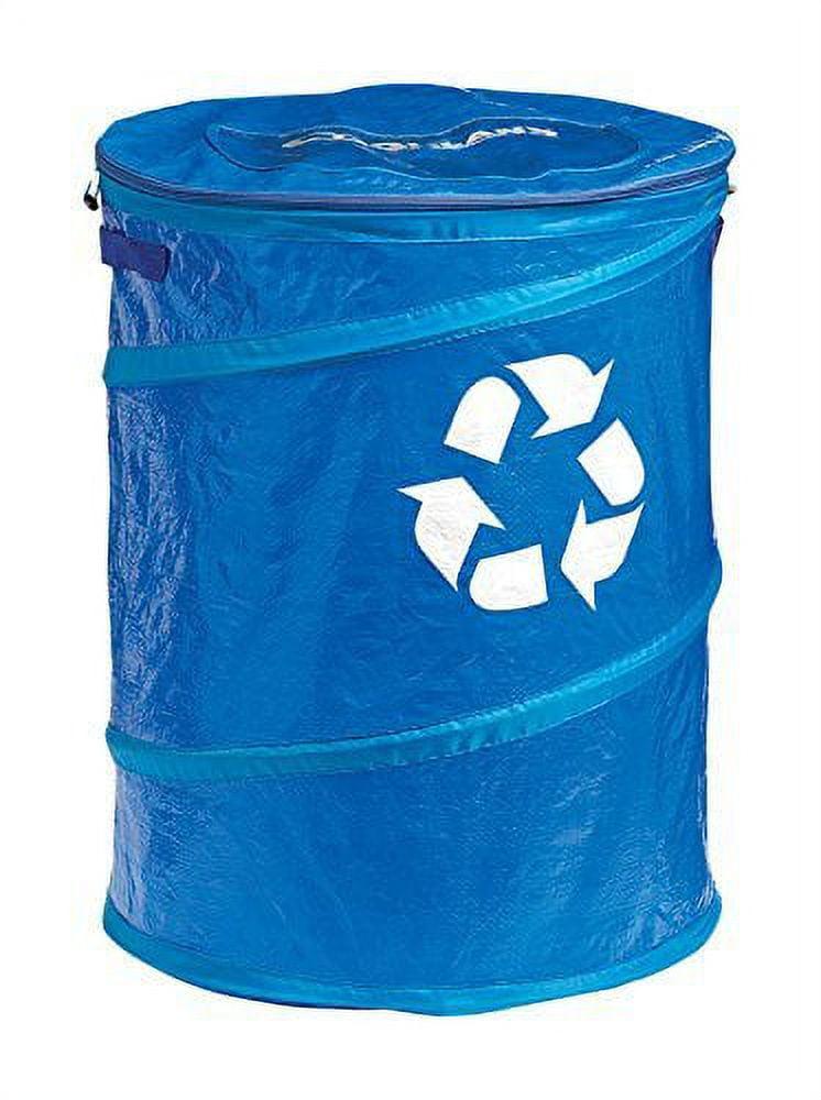 Blue Collapsible 29.5 Gallon Wheeled Outdoor Recycle Bin