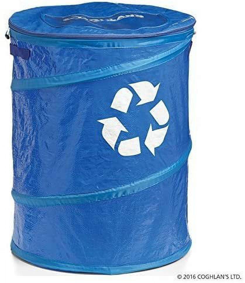 Blue Collapsible 29.5 Gallon Wheeled Outdoor Recycle Bin